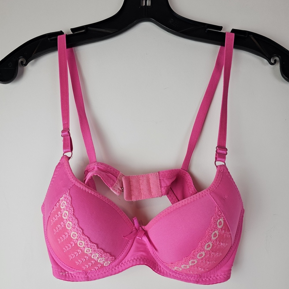SYLVIA Hot Pink Size 34B Style 3652 Lace Padded Coquette Bra